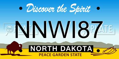 NNWI87 North Dakota License Plate