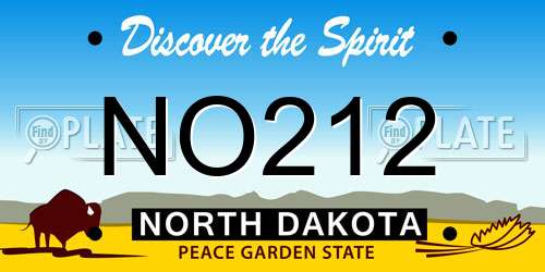 NO212 North Dakota License Plate