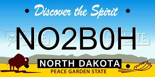 NO2B0H North Dakota License Plate