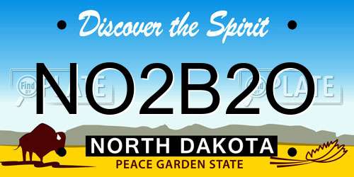 NO2B2O North Dakota License Plate