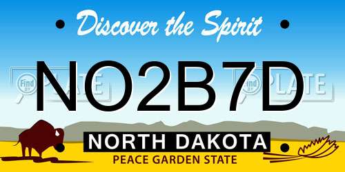 NO2B7D North Dakota License Plate