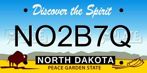 NO2B7Q North Dakota License Plate