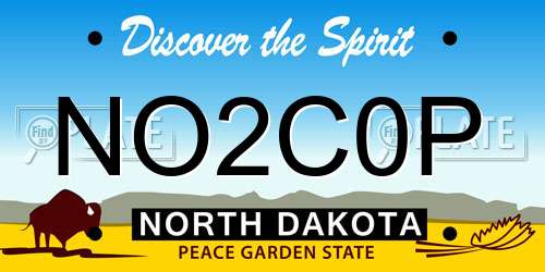 NO2C0P North Dakota License Plate