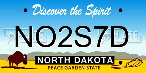 NO2S7D North Dakota License Plate
