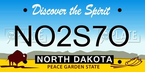 NO2S7O North Dakota License Plate