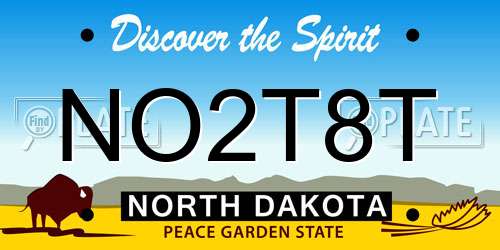 NO2T8T North Dakota License Plate