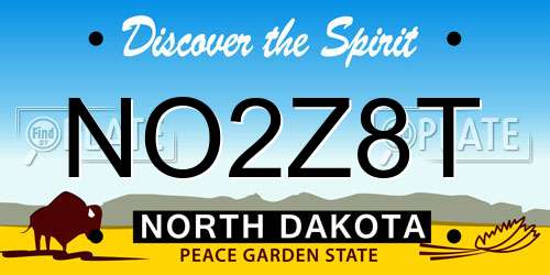 NO2Z8T North Dakota License Plate
