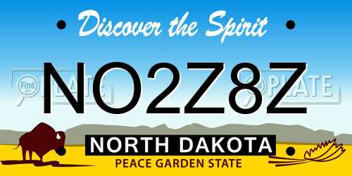 NO2Z8Z North Dakota License Plate
