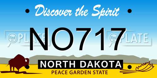 NO717 North Dakota License Plate