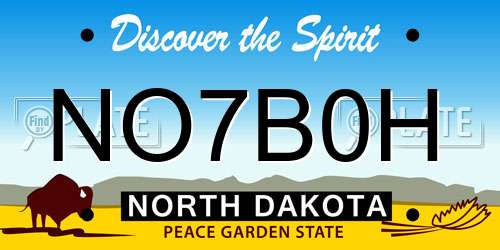 NO7B0H North Dakota License Plate
