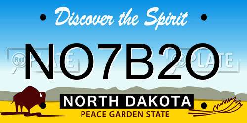 NO7B2O North Dakota License Plate