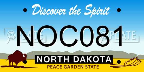 NOC081 North Dakota License Plate