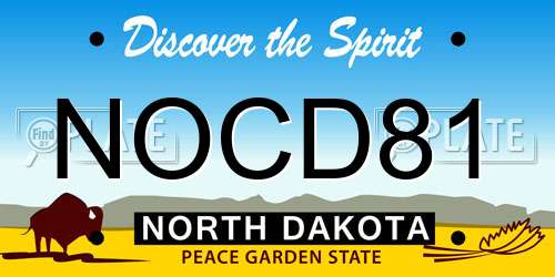 NOCD81 North Dakota License Plate