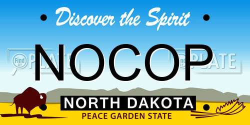 NOCOP North Dakota License Plate