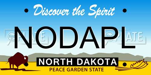NODAPL North Dakota License Plate