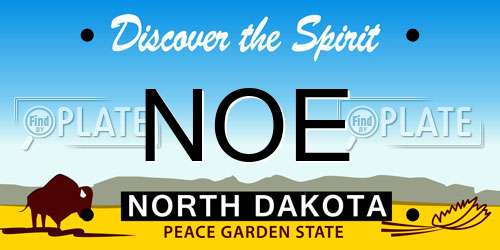 NOE North Dakota License Plate
