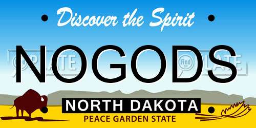 NOGODS North Dakota License Plate