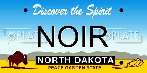 NOIR North Dakota License Plate