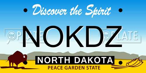 NOKDZ North Dakota License Plate