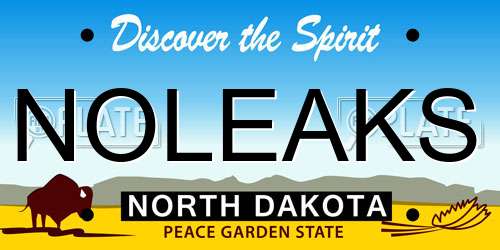 NOLEAKS North Dakota License Plate