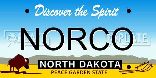 NORCO North Dakota License Plate