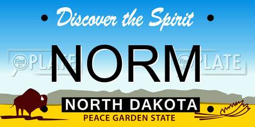 NORM North Dakota License Plate