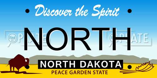 NORTH North Dakota License Plate