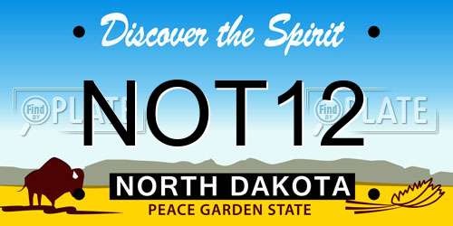 NOT12 North Dakota License Plate