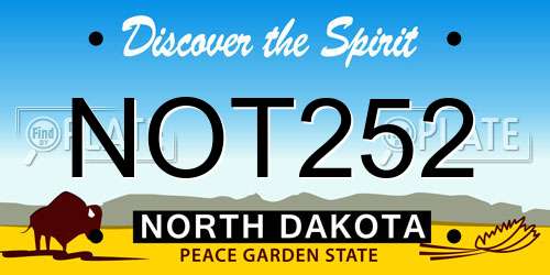 NOT252 North Dakota License Plate
