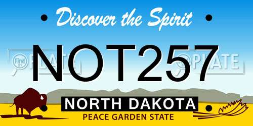 NOT257 North Dakota License Plate