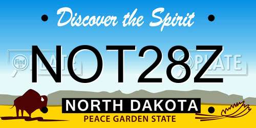 NOT28Z North Dakota License Plate