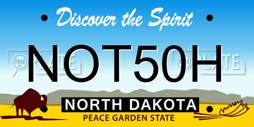 NOT50H North Dakota License Plate
