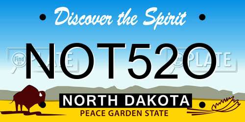 NOT52O North Dakota License Plate