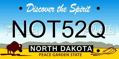 NOT52Q North Dakota License Plate