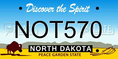 NOT570 North Dakota License Plate
