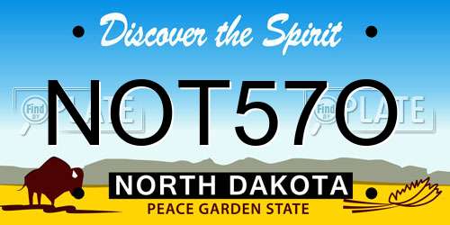 NOT57O North Dakota License Plate