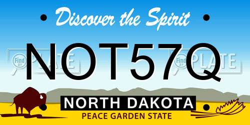 NOT57Q North Dakota License Plate