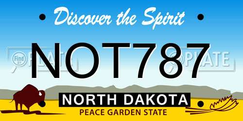 NOT787 North Dakota License Plate