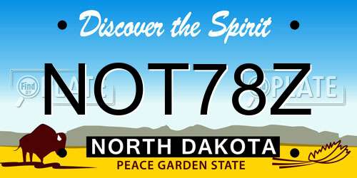 NOT78Z North Dakota License Plate