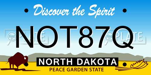 NOT87Q North Dakota License Plate