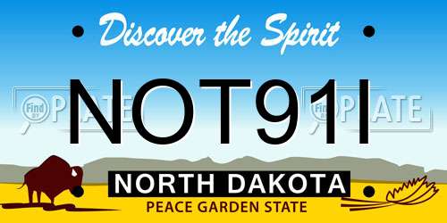 NOT91I North Dakota License Plate