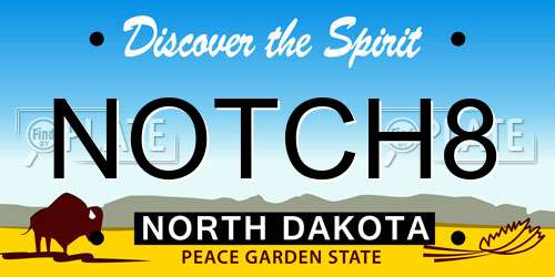 NOTCH8 North Dakota License Plate