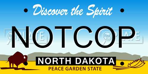 NOTCOP North Dakota License Plate