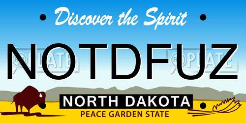 NOTDFUZ North Dakota License Plate