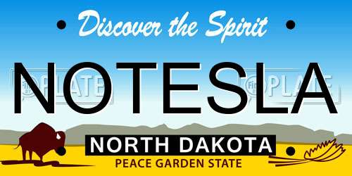 NOTESLA North Dakota License Plate