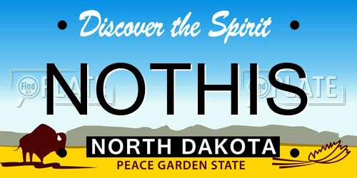 NOTHIS North Dakota License Plate