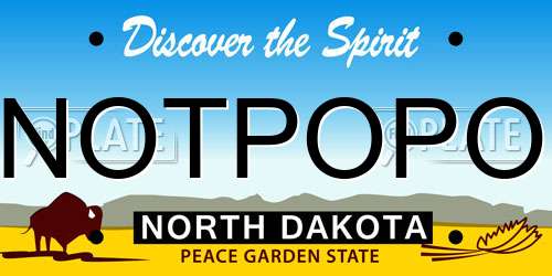 NOTPOPO North Dakota License Plate