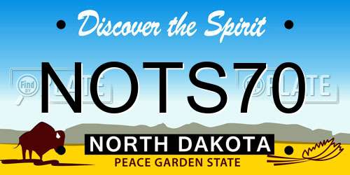 NOTS70 North Dakota License Plate