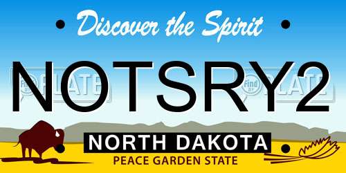 NOTSRY2 North Dakota License Plate