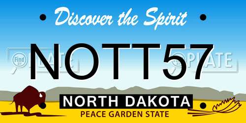 NOTT57 North Dakota License Plate
